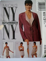6013 MCCALLS NY NY DOLMAN JACKET, STRAPPY SLIP DRESSES PATTERN 10 UNCUT